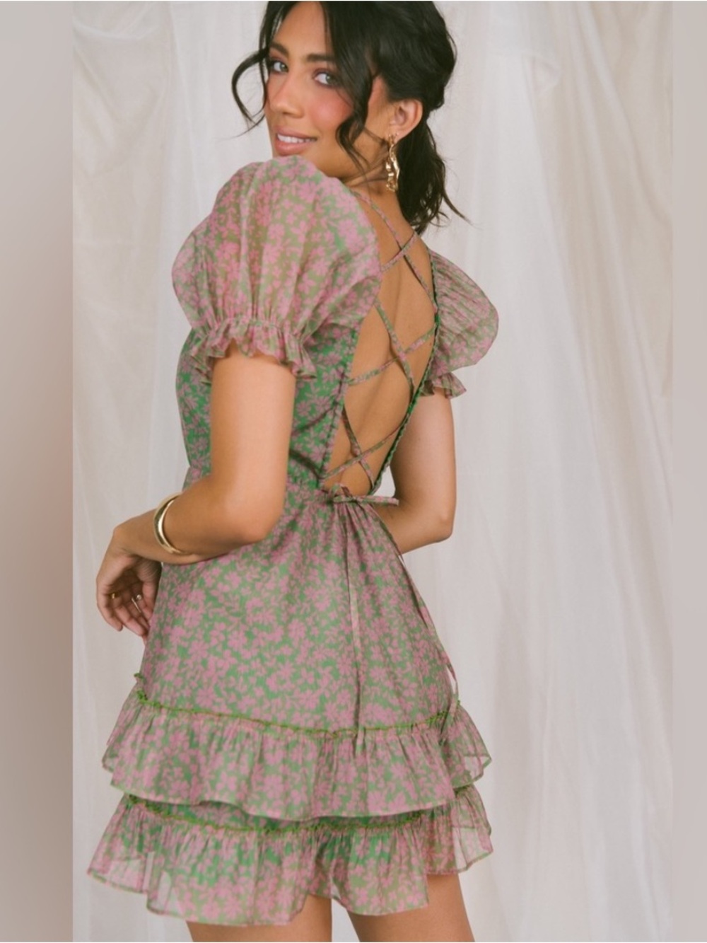 NWT Show Me Your Mumu Daiquiri Mini Dress Pink and Green Watermelon Floral - XL